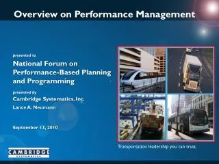 Overview on Performance Management