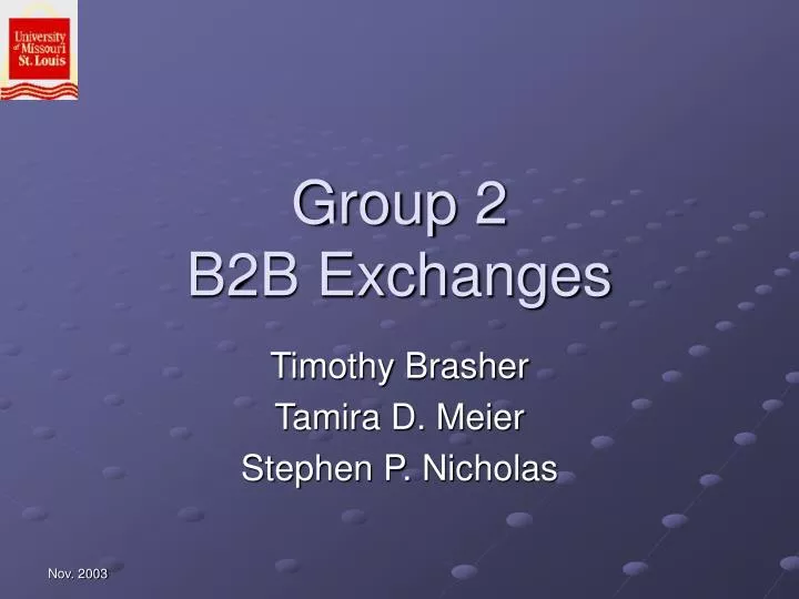 group 2 b2b exchanges