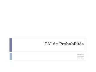 tai de probabilit s