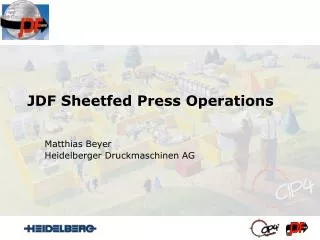 JDF Sheetfed Press Operations
