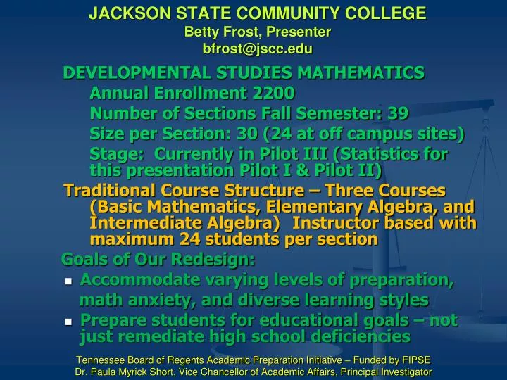 jackson state community college betty frost presenter bfrost@jscc edu