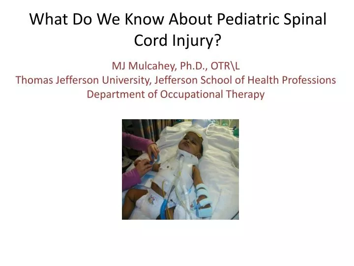 what do we know about pediatric spinal cord injury