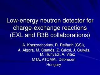 Low-energy neutron detector for charge-exchange reactions (EXL and R3B collaborations)