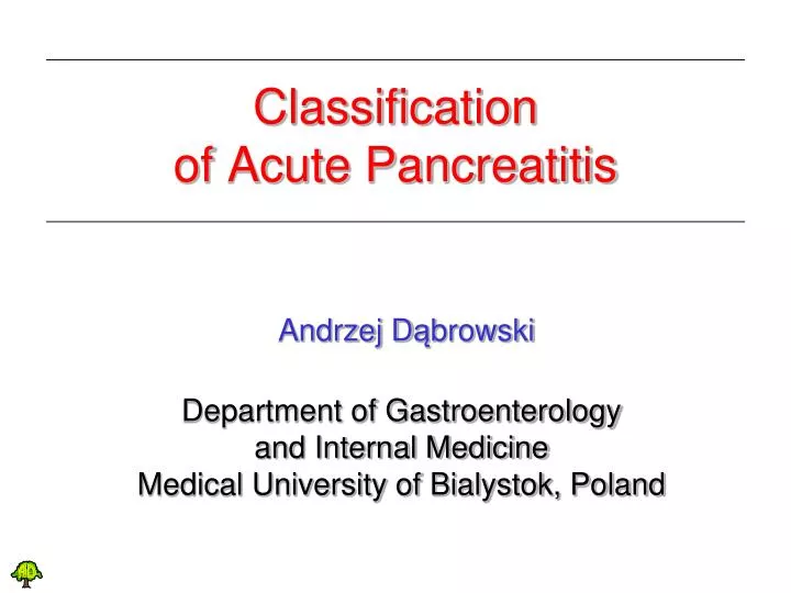 classification of acute pancreatitis