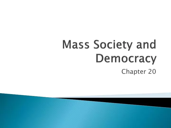 mass society and democracy