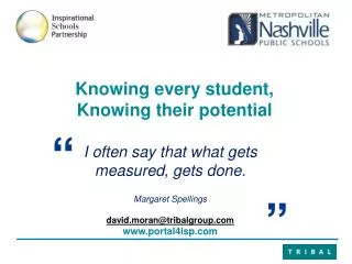 Knowing every student, K nowing their potential