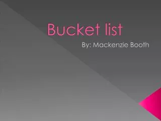 Bucket list