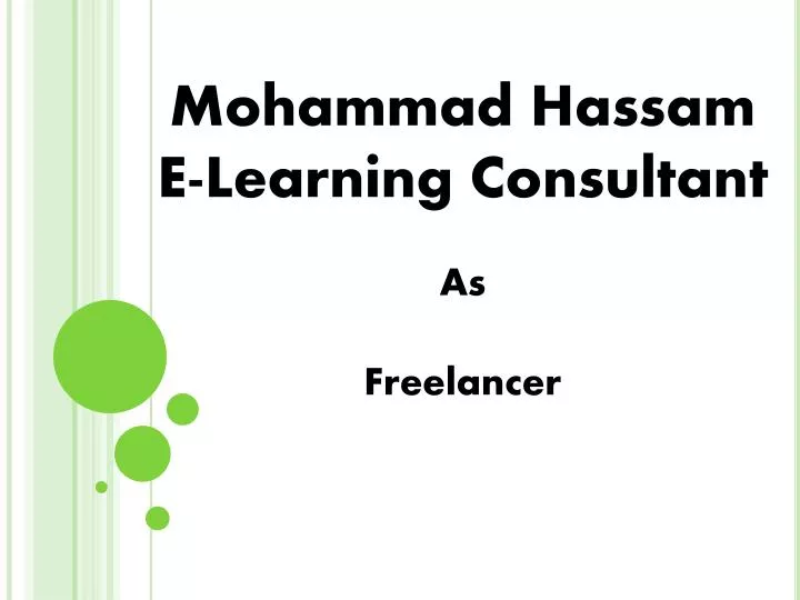 mohammad hassam e learning consultant as freelancer