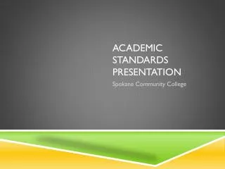 Academic standards Presentation