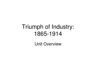 Triumph of Industry: 1865-1914
