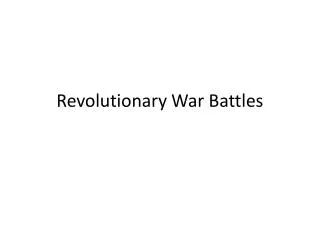 Revolutionary War Battles