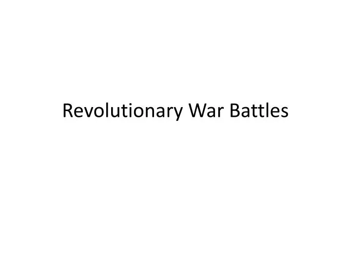 revolutionary war battles