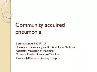 Community acquired pneumonia