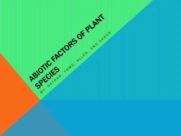 abiotic factors of plant species