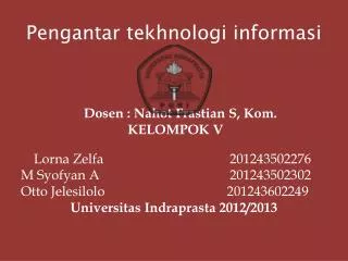 pengantar tekhnologi informasi