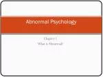 Abnormal Psychology - slide 1
