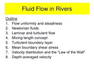Fluid Flow in Rivers