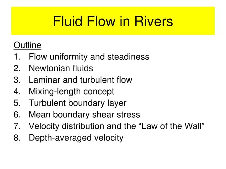 fluid flow in rivers