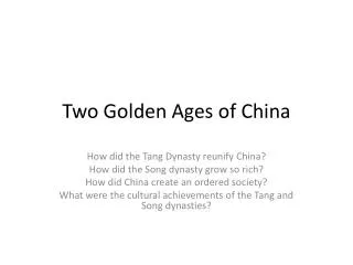 Two Golden Ages of China