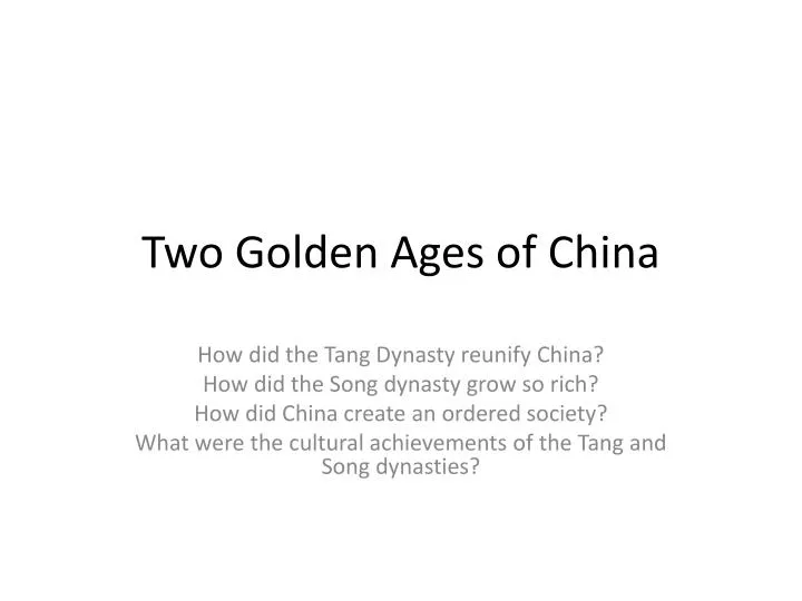 two golden ages of china