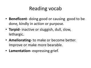 Reading vocab