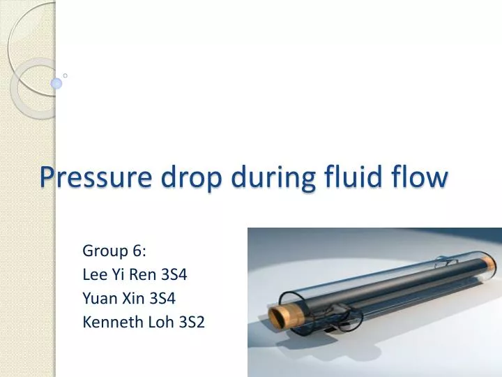 pressure drop during fluid flow