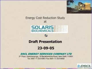 Energy Cost Reduction Study at