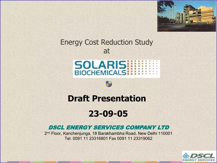 energy cost reduction study at