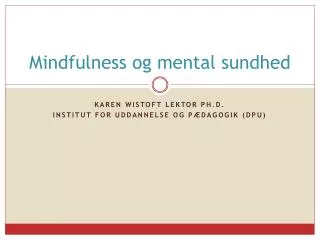 mindfulness og mental sundhed