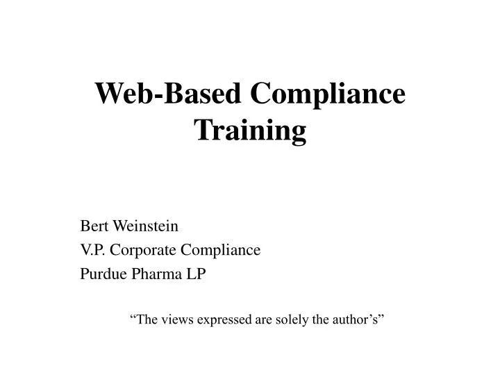 web based compliance training
