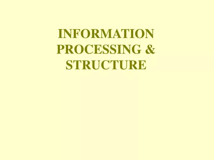 information processing structure
