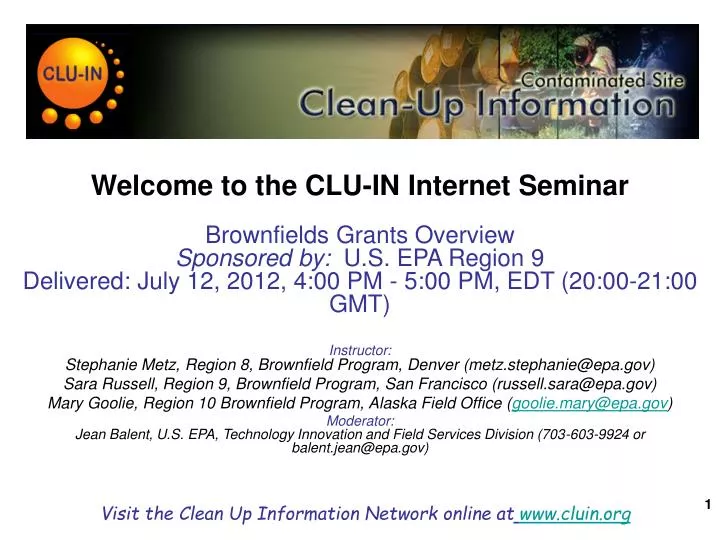 welcome to the clu in internet seminar