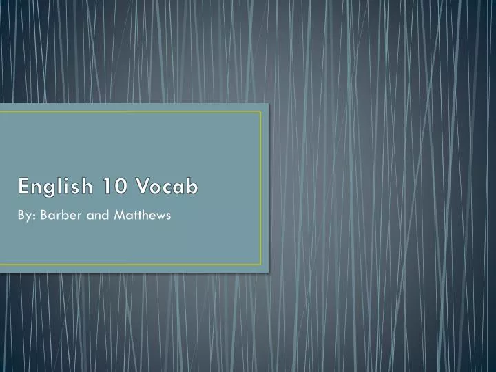 english 10 vocab