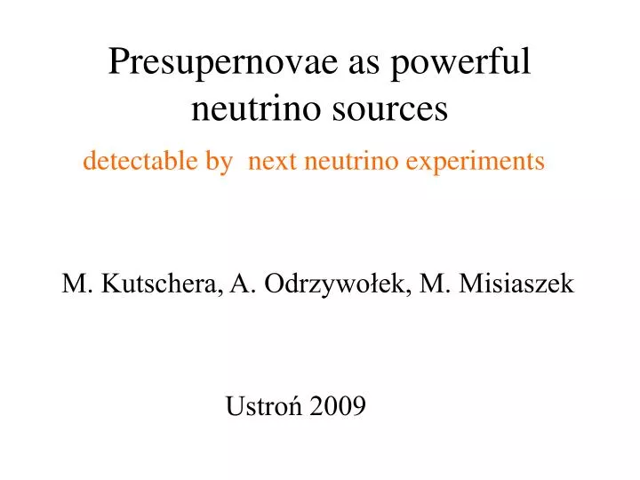 presupernovae as powerful neutrino sources