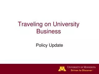 Traveling on University Business