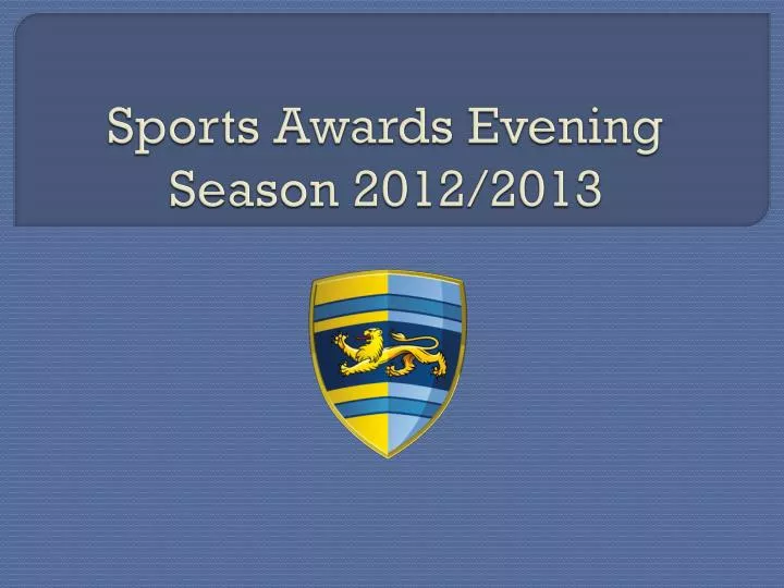 sports awards evening season 2012 2013