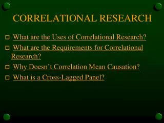 CORRELATIONAL RESEARCH