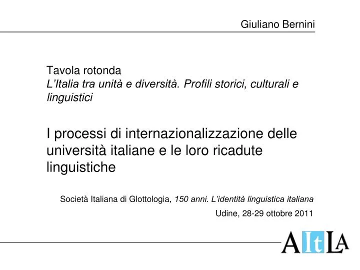 tavola rotonda l italia tra unit e diversit profili storici culturali e linguistici