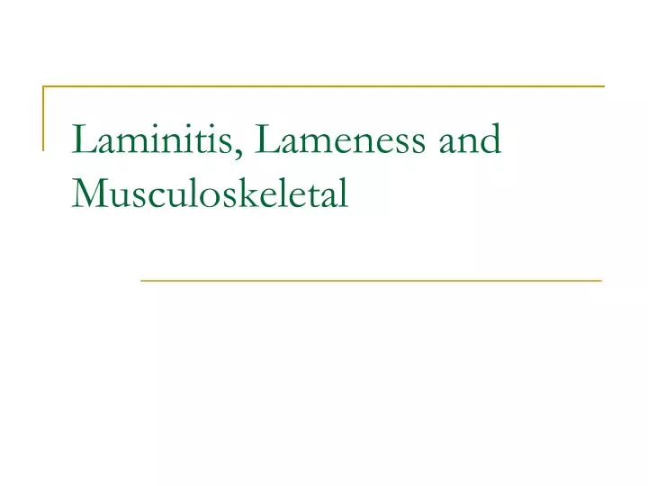 laminitis lameness and musculoskeletal