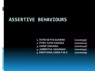 assertive behaviours