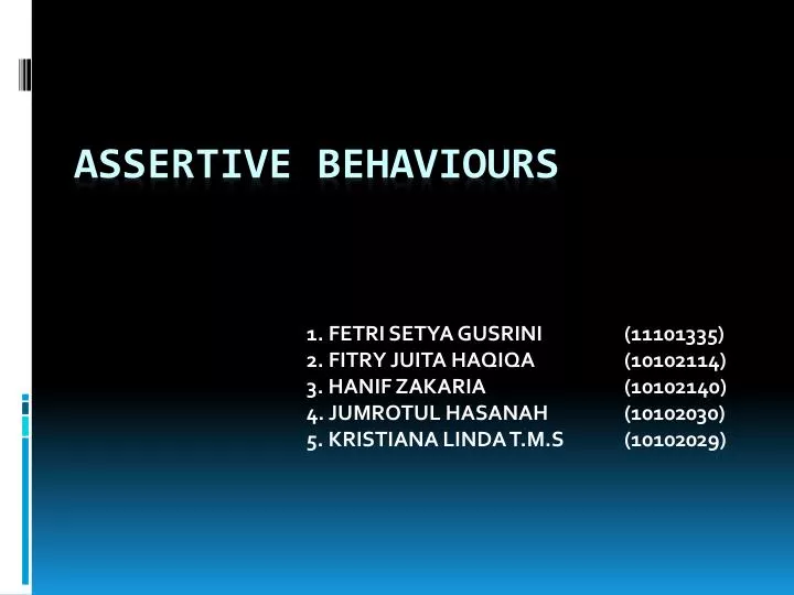 assertive behaviours