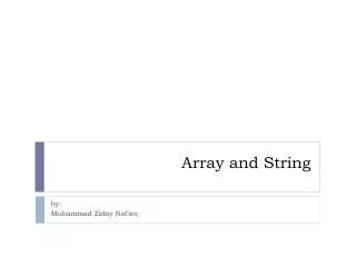 Array and String
