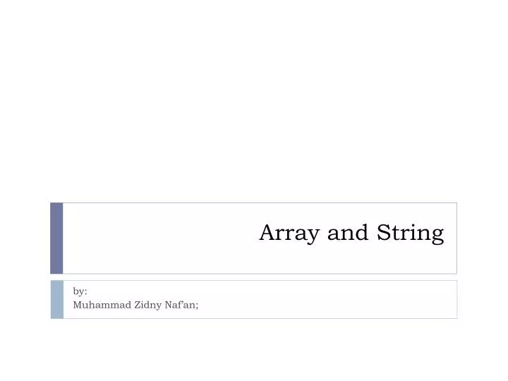 array and string