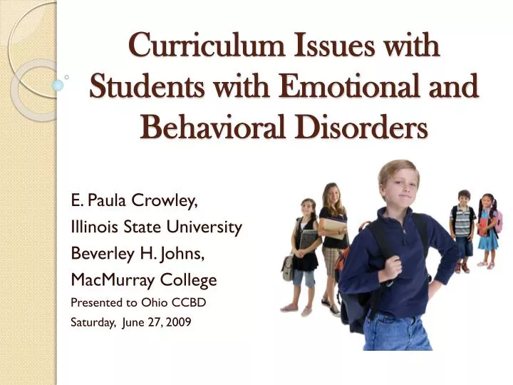 curriculum issues with students with emotional and behavioral disorders