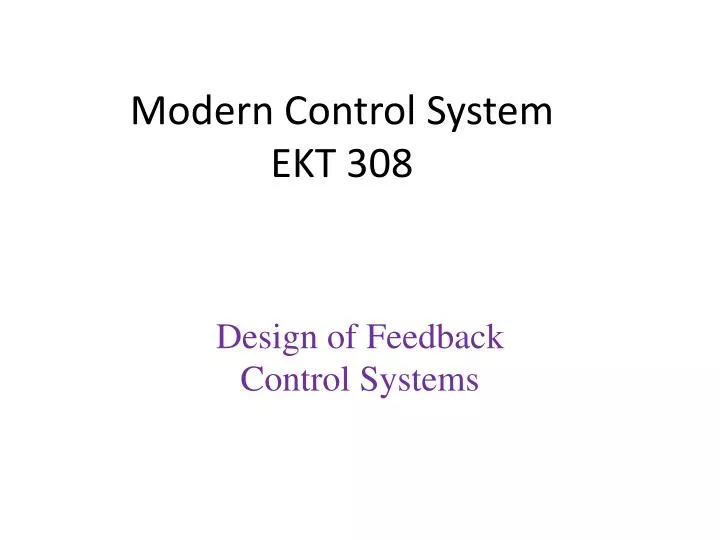 modern control system ekt 308