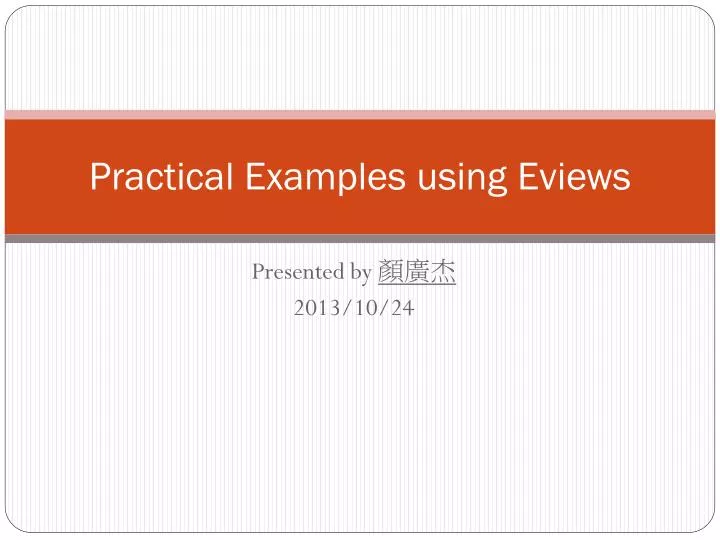 practical examples using eviews