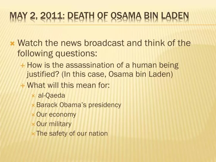 may 2 2011 death of osama bin laden