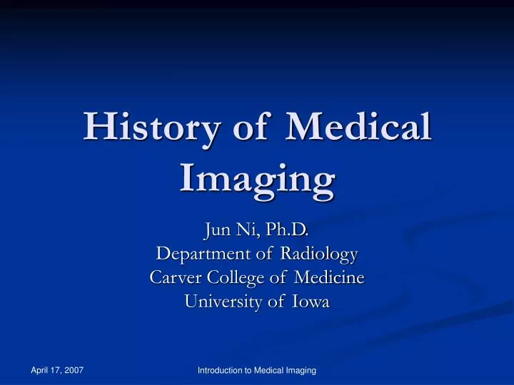 history of medical imaging