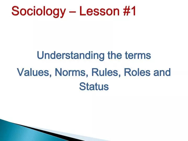 sociology lesson 1