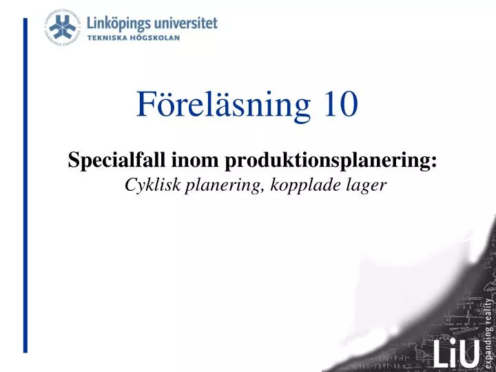 PPT - Föreläsning 10 PowerPoint Presentation, Free Download - ID:2718109